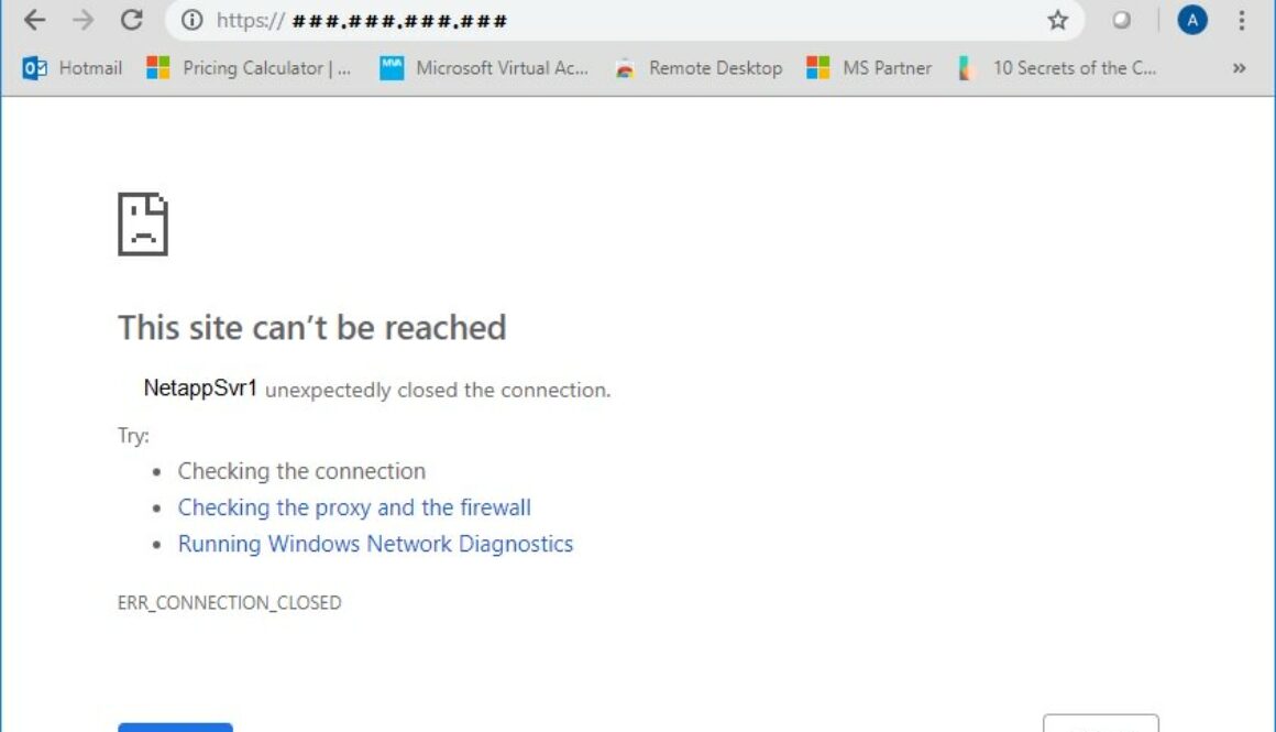 netapp certificate expired install site cant be reached